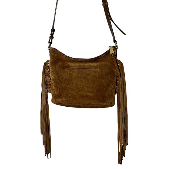 Michael Kors Billy Fringe Suede & Leather Brown Purse Authenticated - Picture 3 of 13